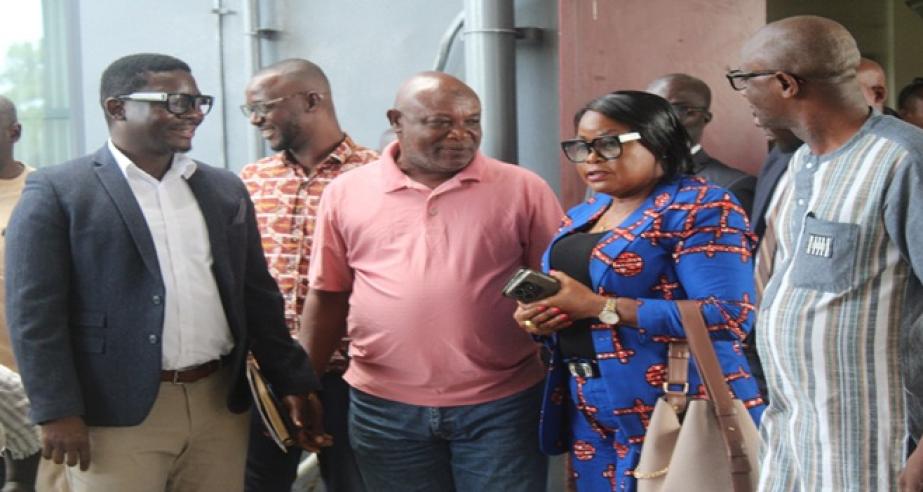 DMA Designate Jeke (first from right) chats with Min. Dagoseh (3rd) shortly after facing the Senate 
