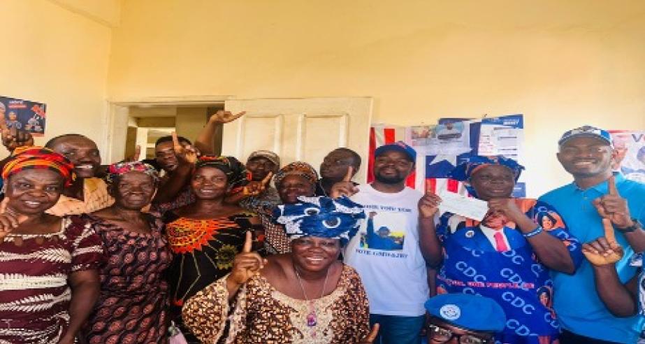 A scene of jubilant recipients.