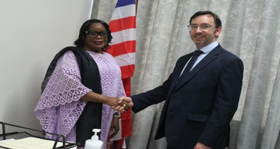 (L-R)  Minister Dagoseh and her British Counterpart, Simon Tooth