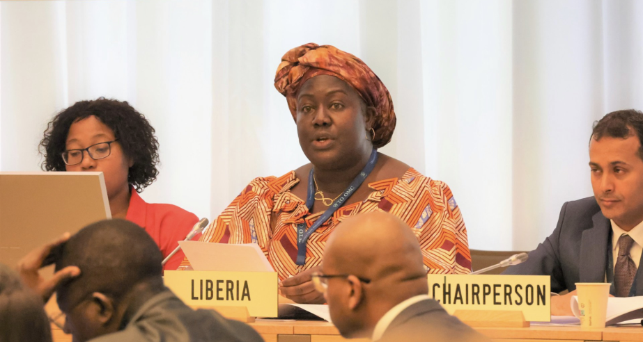 Ministry of Commerce and Industry, Minister Mawine G. Diggs leads the Liberian delegation in Geneva.