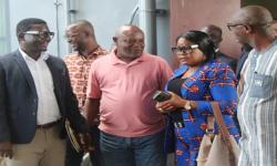 DMA Designate Jeke (first from right) chats with Min. Dagoseh (3rd) shortly after facing the Senate 