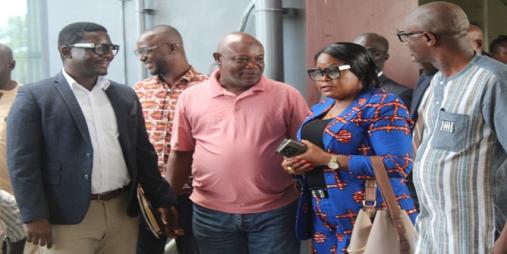 DMA Designate Jeke (first from right) chats with Min. Dagoseh (3rd) shortly after facing the Senate 